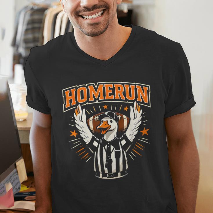 Football Referee Touchdown Baseball Homerun Goose Men's V-Neck T-Shirt Football Referee Touchdown Baseball Homerun Goose Men's V-Neck T-Shirt