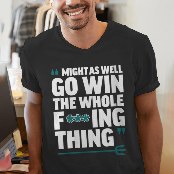 Might As Well Go Win The Whole Thing Baseball Apparel Men's V-Neck T-Shirt Might As Well Go Win The Whole Thing Baseball Apparel Men's V-Neck T-Shirt