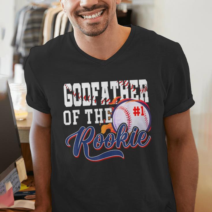 Godfather Rookie Of Year 1st Birthday Baseball Theme Men's V-Neck T-Shirt Godfather Rookie Of Year 1st Birthday Baseball Theme Men's V-Neck T-Shirt