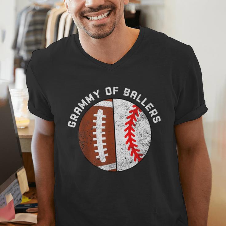 Grammy Of Ballers Football Baseball Grandma Grammy Men's V-Neck T-Shirt Grammy Of Ballers Football Baseball Grandma Grammy Men's V-Neck T-Shirt
