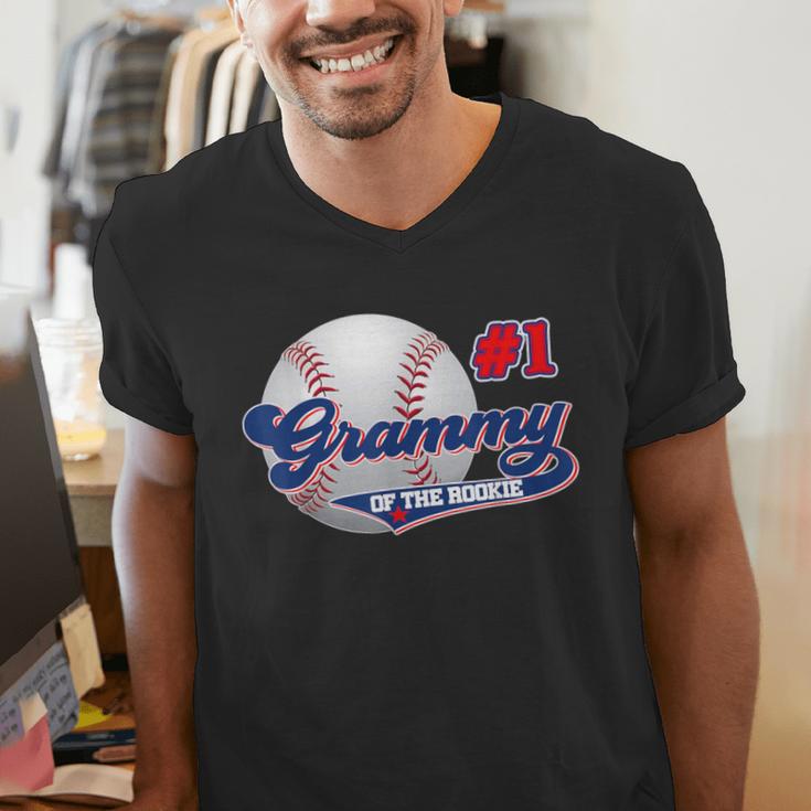 Grammy Rookie Of Year 1st Birthday Baseball Theme Matching Men's V-Neck T-Shirt Grammy Rookie Of Year 1st Birthday Baseball Theme Matching Men's V-Neck T-Shirt