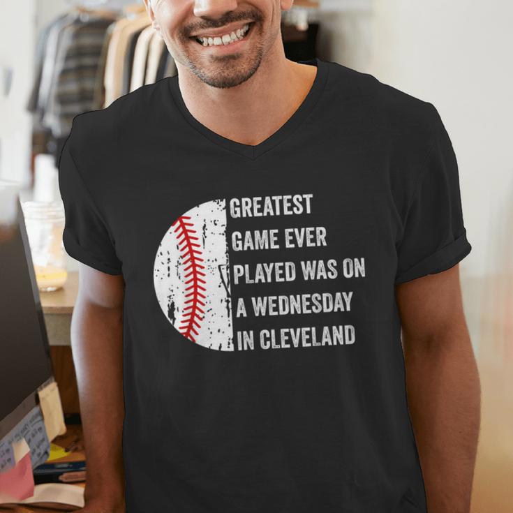 Greatest Game Ever Played Was In Cleveland 2016 Baseball Men's V-Neck T-Shirt Greatest Game Ever Played Was In Cleveland 2016 Baseball Men's V-Neck T-Shirt