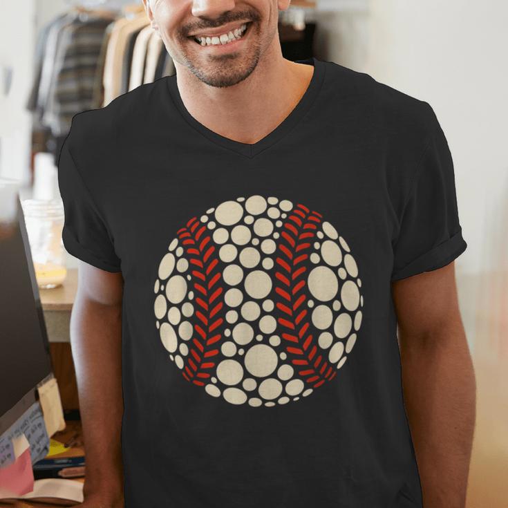 Happy Dot Day Baseball Colorful Polka Dots Boy And Youth Men's V-Neck T-Shirt Happy Dot Day Baseball Colorful Polka Dots Boy And Youth Men's V-Neck T-Shirt