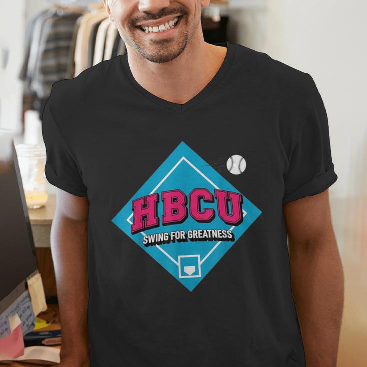 HBCU Swing For Greatness Baseball Softball College Apparel Men's V-Neck T-Shirt