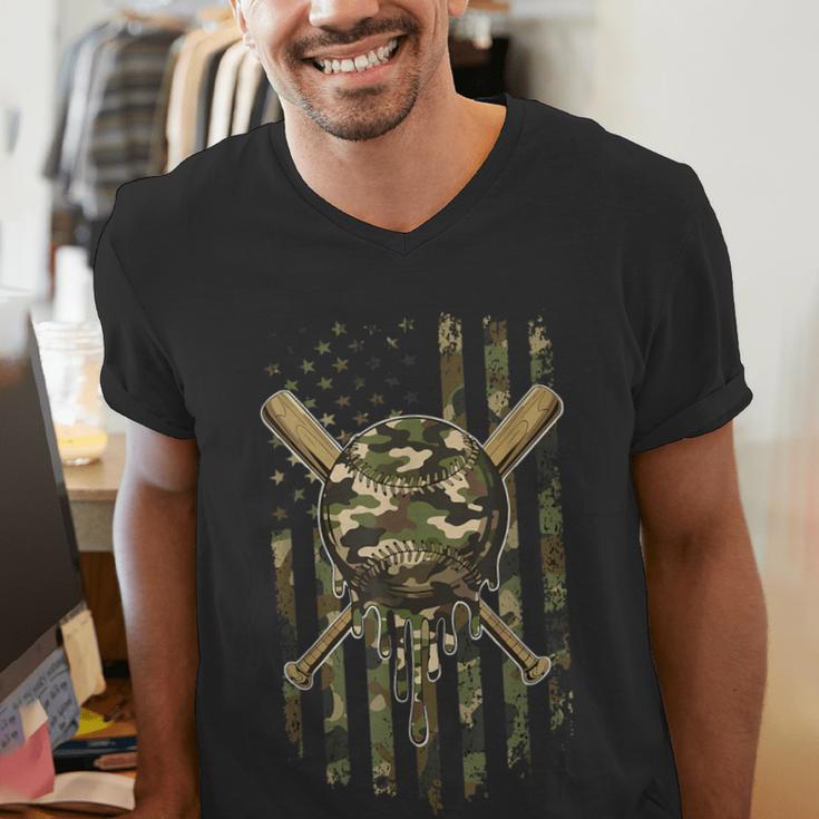 Ice Cream Baseball Drip For Boys Camo USA Flag Camouflage Men's V-Neck T-Shirt Ice Cream Baseball Drip For Boys Camo USA Flag Camouflage Men's V-Neck T-Shirt