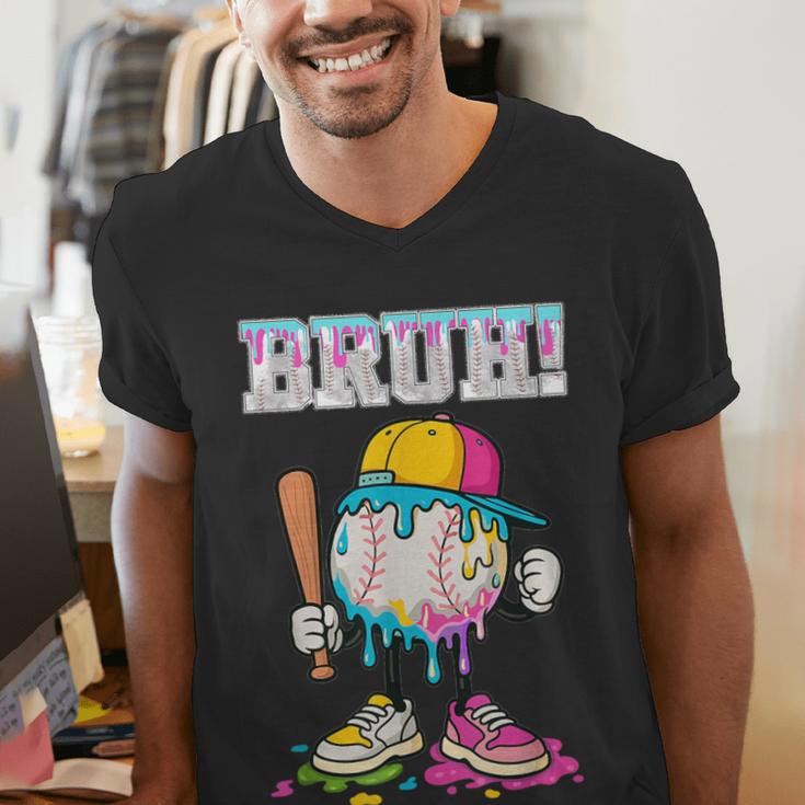 Ice Cream Drip Baseball Bruh Baseball Drip Boy Youth Men's V-Neck T-Shirt