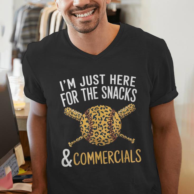 I'm Just Here For The Snacks And Commercials Baseball Men's V-Neck T-Shirt I'm Just Here For The Snacks And Commercials Baseball Men's V-Neck T-Shirt