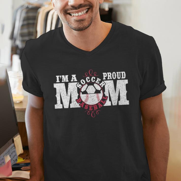 I'm a Proud Soccer Baseball Mom Men's V-Neck T-Shirt