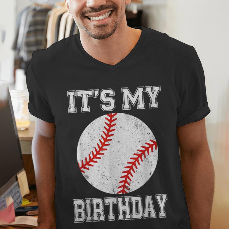 It’s My Birthday Baseball Vintage Style Men's V-Neck T-Shirt It’s My Birthday Baseball Vintage Style Men's V-Neck T-Shirt