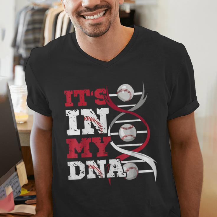 ITS In My DNA Baseball Sport Player Saying Baseball Fan Men's V-Neck T-Shirt