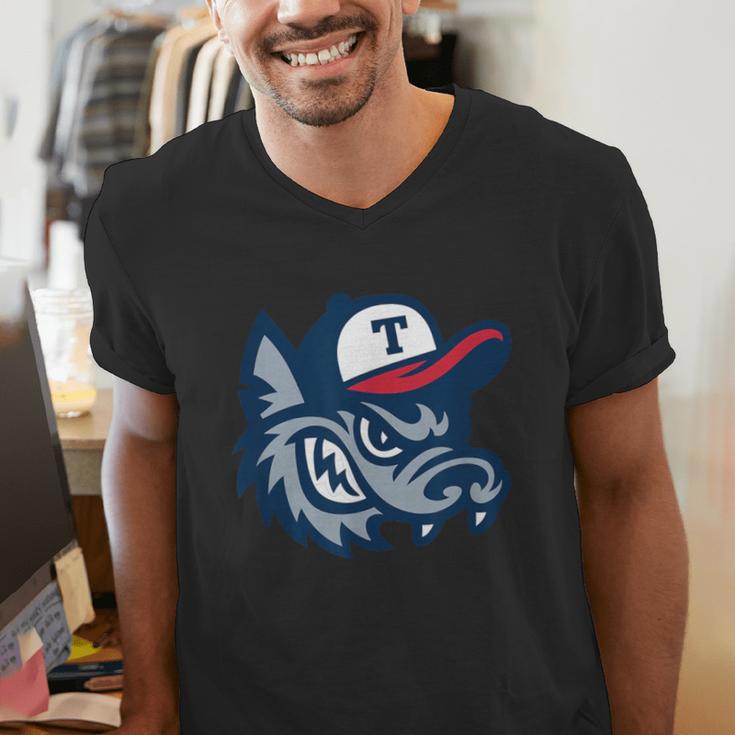 Jarrell Storm Chasers Baseball Big Logo Men's V-Neck T-Shirt Jarrell Storm Chasers Baseball Big Logo Men's V-Neck T-Shirt