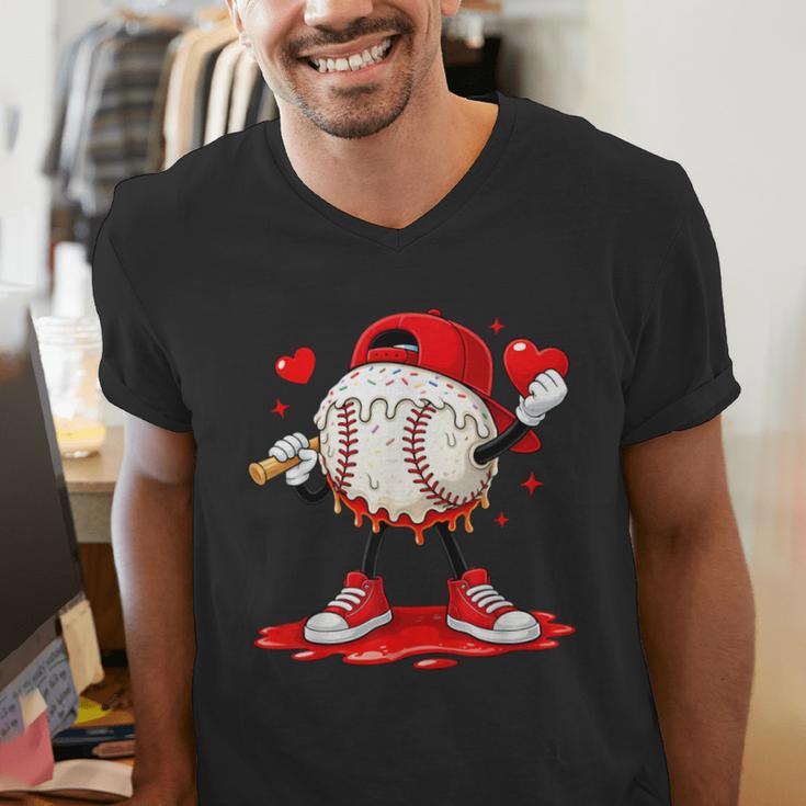 Kids Valentine Baseball Boys Valentines Day Tee Men's V-Neck T-Shirt Kids Valentine Baseball Boys Valentines Day Tee Men's V-Neck T-Shirt