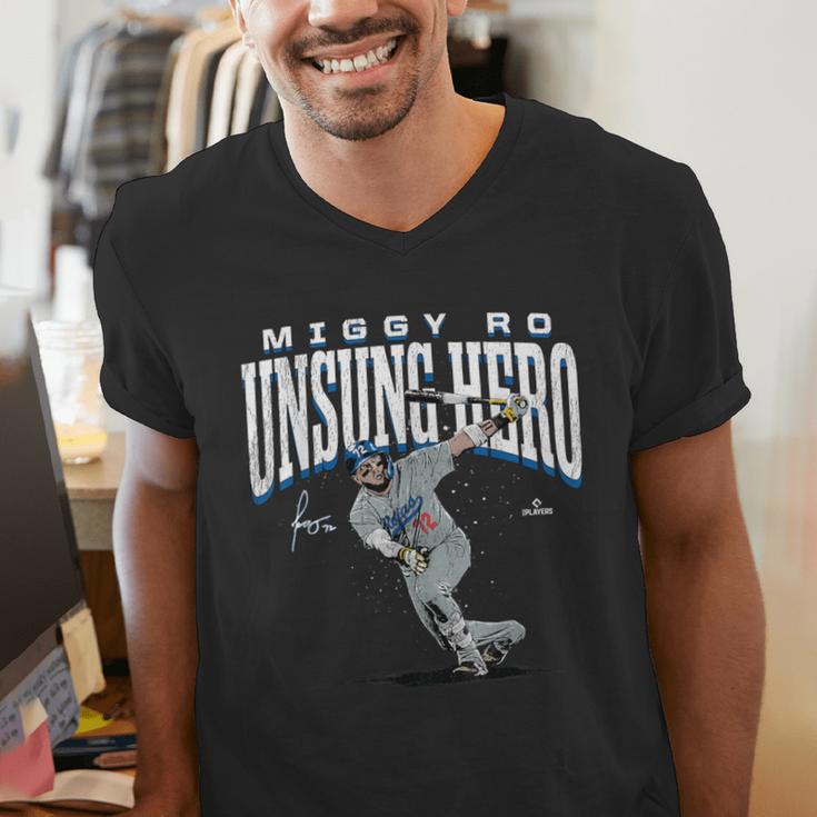 Miguel Rojas Unsung Hero Los Angeles Baseball MLBPA Men's V-Neck T-Shirt Miguel Rojas Unsung Hero Los Angeles Baseball MLBPA Men's V-Neck T-Shirt