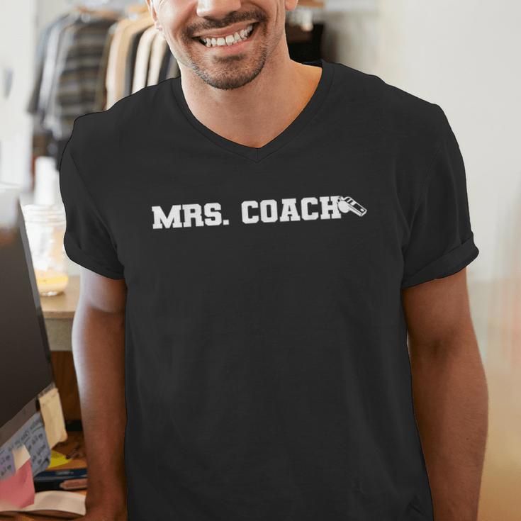 Mrs Coach Football Basketball Baseball Coach Wife Men's V-Neck T-Shirt Mrs Coach Football Basketball Baseball Coach Wife Men's V-Neck T-Shirt