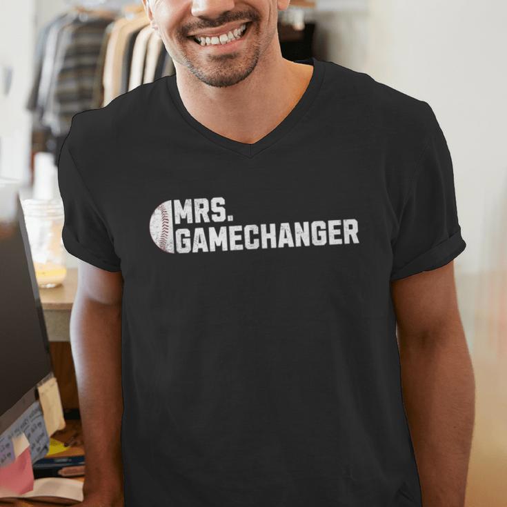 Mrs Gamechanger Baseball Scorekeeper Love Men's V-Neck T-Shirt