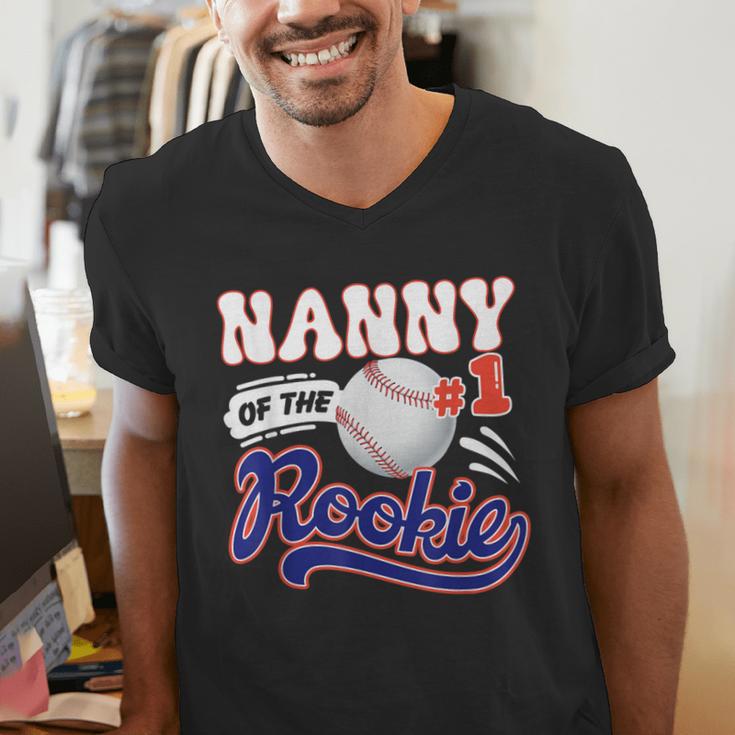 Nanny Rookie Of Year 1st Birthday Baseball Theme Matching Men's V-Neck T-Shirt