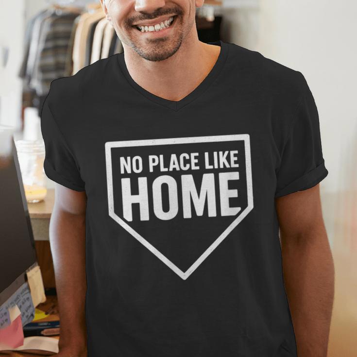 No Place Like Home Baseball Home Plate Men's V-Neck T-Shirt No Place Like Home Baseball Home Plate Men's V-Neck T-Shirt
