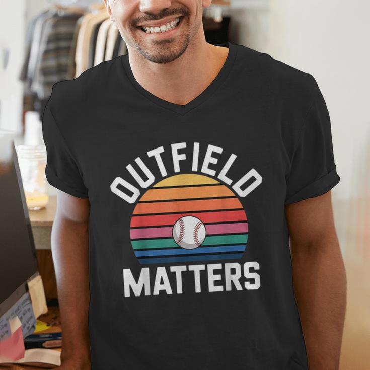 Outfield Matters Baseball Outfielder Athlete Sports Men's V-Neck T-Shirt Outfield Matters Baseball Outfielder Athlete Sports Men's V-Neck T-Shirt