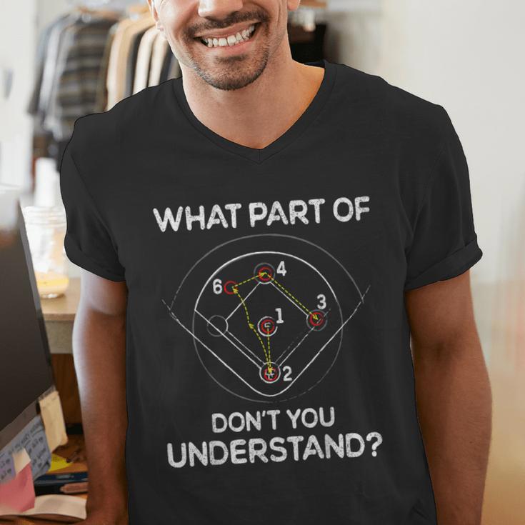 What Part Of Dont You Understand 6432 Baseball Men's V-Neck T-Shirt What Part Of Dont You Understand 6432 Baseball Men's V-Neck T-Shirt