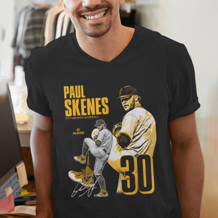 Paul Skenes Pittsburgh MLB Baseball Players MLBPSK304N Men's V-Neck T-Shirt Paul Skenes Pittsburgh MLB Baseball Players MLBPSK304N Men's V-Neck T-Shirt