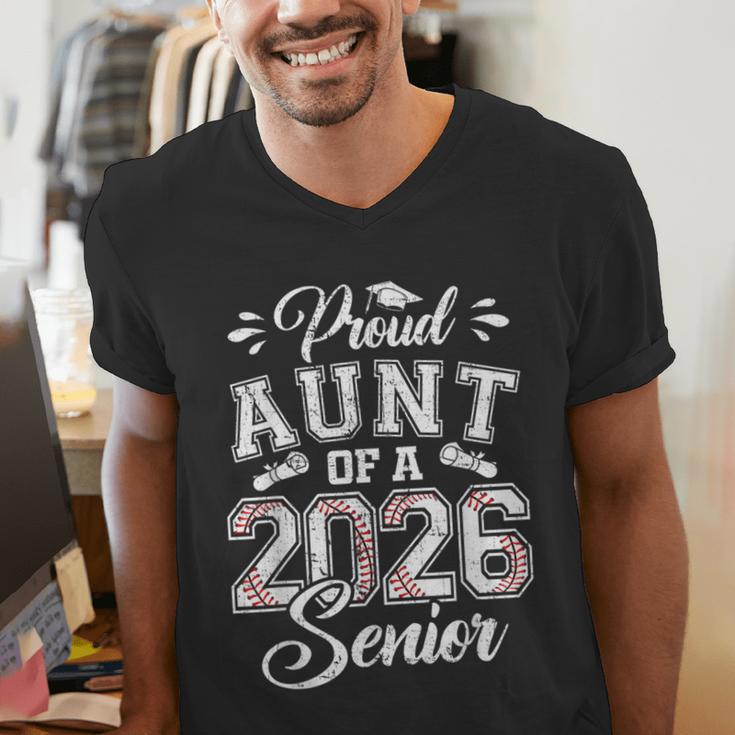Proud Aunt Of A 2026 Senior Baseball Graduate Men's V-Neck T-Shirt Proud Aunt Of A 2026 Senior Baseball Graduate Men's V-Neck T-Shirt
