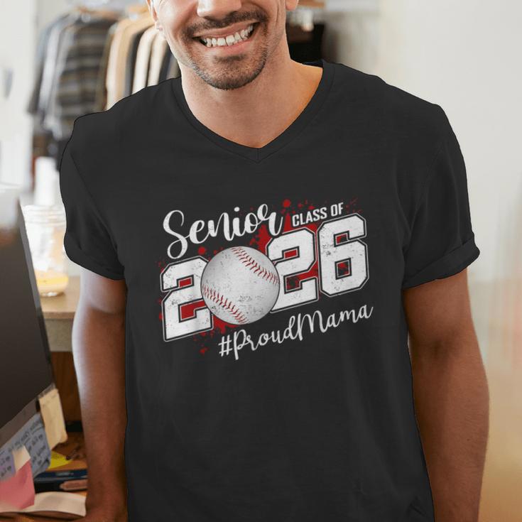 Proud Mama Of A 2026 Senior Baseball Graduation Mom Men's V-Neck T-Shirt Proud Mama Of A 2026 Senior Baseball Graduation Mom Men's V-Neck T-Shirt