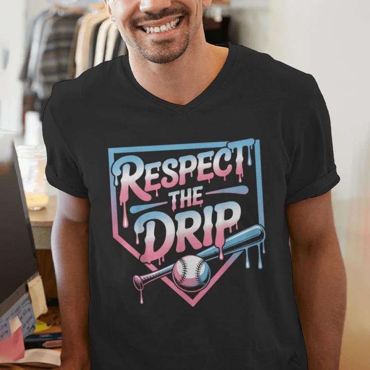 Respect The Drip Baseball Player Men's V-Neck T-Shirt
