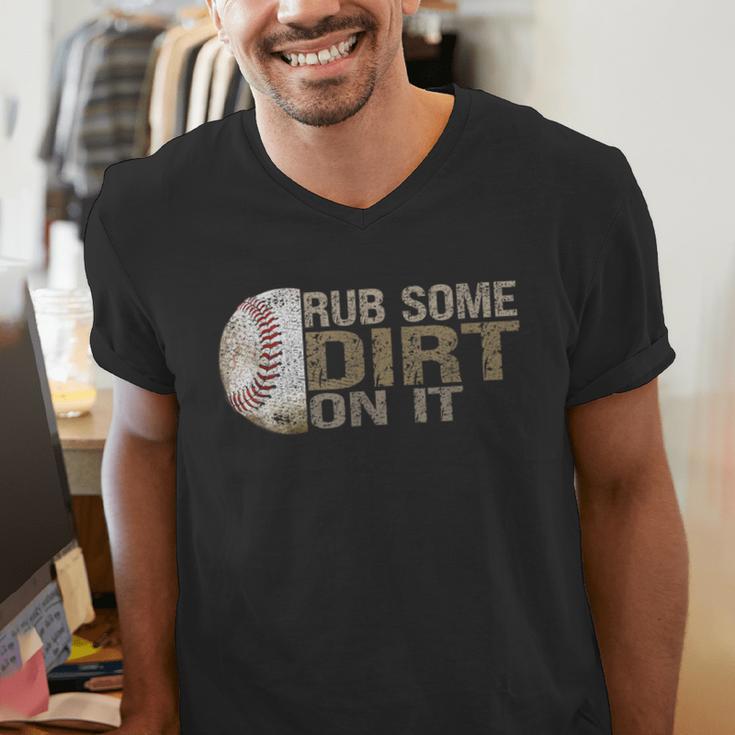 Rub Some Dirt On It Baseball Men's V-Neck T-Shirt Rub Some Dirt On It Baseball Men's V-Neck T-Shirt