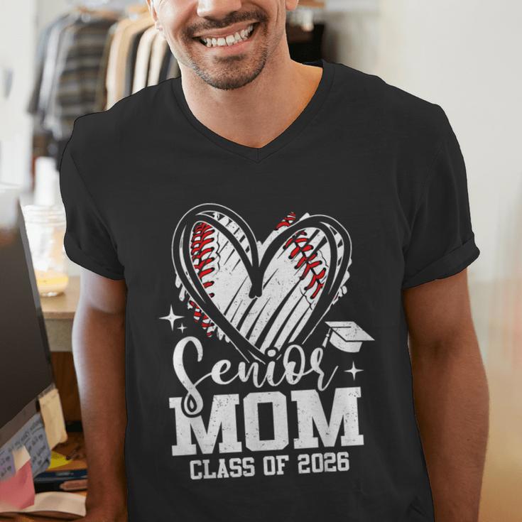 Senior Mom Class Of 2026 Baseball Graduation Heart Men's V-Neck T-Shirt Senior Mom Class Of 2026 Baseball Graduation Heart Men's V-Neck T-Shirt