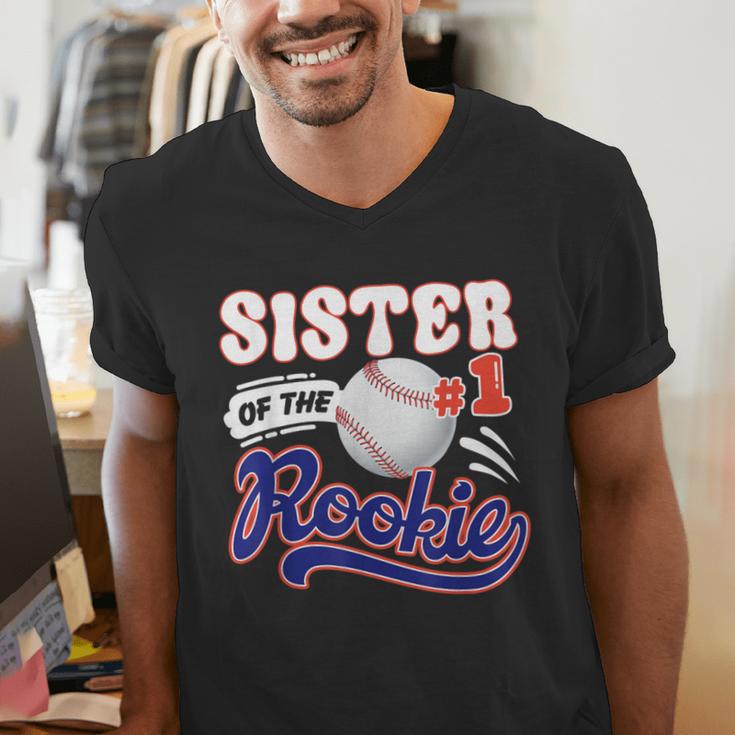Sister Rookie Of Year 1st Birthday Baseball Theme Matching Men's V-Neck T-Shirt