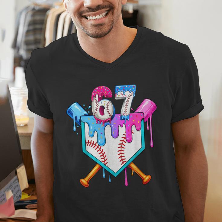 Six Seven Baseball Respect The Drip Boys Baseball Men's V-Neck T-Shirt Six Seven Baseball Respect The Drip Boys Baseball Men's V-Neck T-Shirt