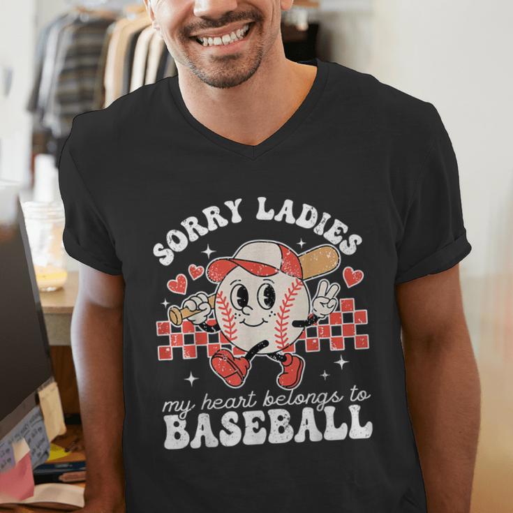Sorry Ladies My Heart Belongs To Baseball Boy Kids Men's V-Neck T-Shirt