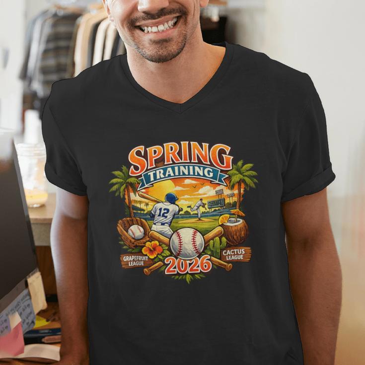 Spring Training 2026 Baseball Vintage Sunset Men's V-Neck T-Shirt