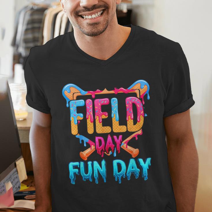 Teacher Kids Field Day 2026 Baseball Field Day Fun Day Men's V-Neck T-Shirt Teacher Kids Field Day 2026 Baseball Field Day Fun Day Men's V-Neck T-Shirt