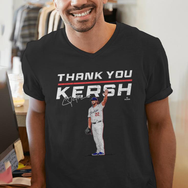 Thank You Kersh Clayton Kershaw Los Angeles Baseball MLBPA Men's V-Neck T-Shirt Thank You Kersh Clayton Kershaw Los Angeles Baseball MLBPA Men's V-Neck T-Shirt