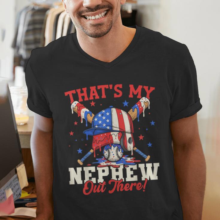 That's My Nephew Out There Baseball Cream Drip Crossed Bat Men's V-Neck T-Shirt That's My Nephew Out There Baseball Cream Drip Crossed Bat Men's V-Neck T-Shirt
