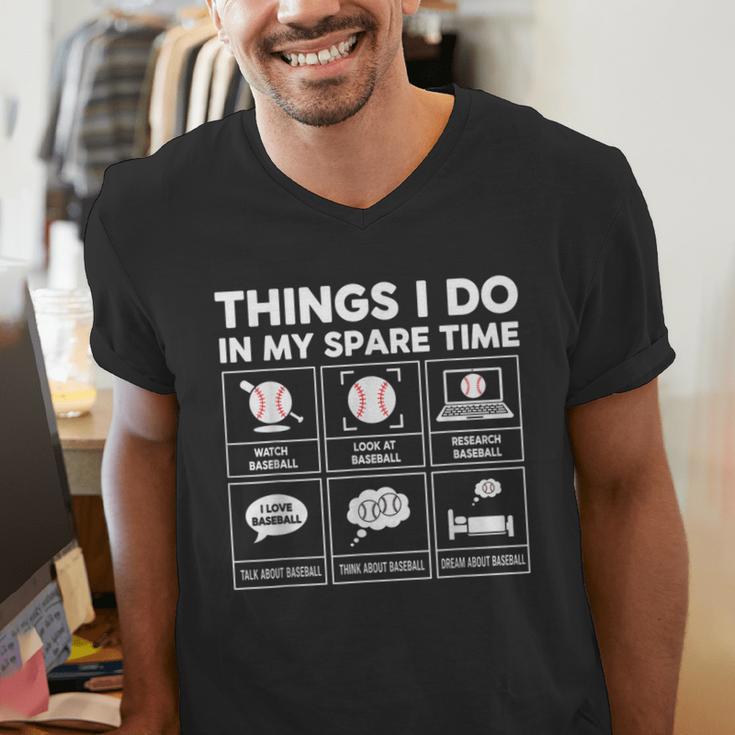 Things I Do Spare Time Baseball Player Men Women Kids Men's V-Neck T-Shirt Things I Do Spare Time Baseball Player Men Women Kids Men's V-Neck T-Shirt