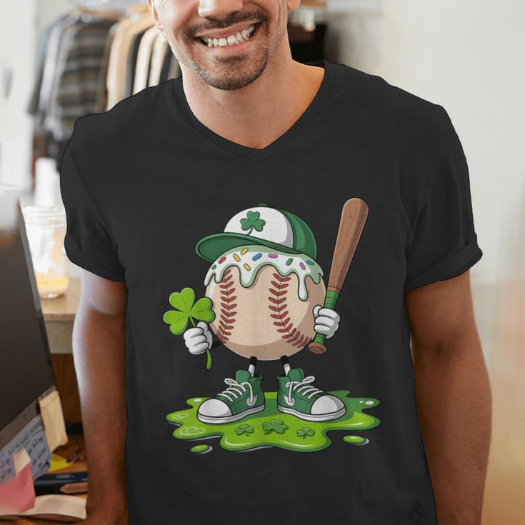 Toddler Baseball Drip Ice Cream Boys Kids St Patricks Day Men's V-Neck T-Shirt Toddler Baseball Drip Ice Cream Boys Kids St Patricks Day Men's V-Neck T-Shirt