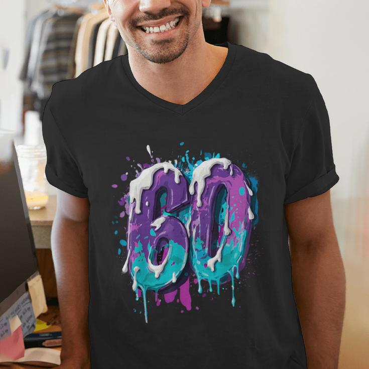Vintage Baseball 60 Number Men's V-Neck T-Shirt Vintage Baseball 60 Number Men's V-Neck T-Shirt