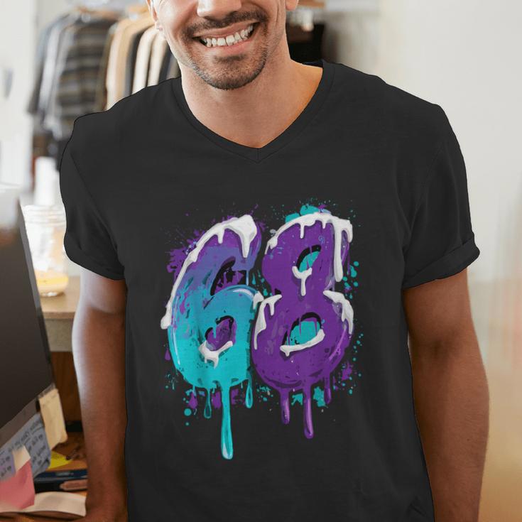 Vintage Baseball 68 Number Men's V-Neck T-Shirt Vintage Baseball 68 Number Men's V-Neck T-Shirt