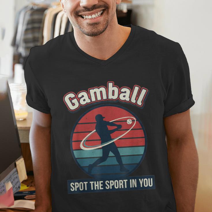 Vintage Baseball Batter Retro Sports Circle Graphic Men's V-Neck T-Shirt Vintage Baseball Batter Retro Sports Circle Graphic Men's V-Neck T-Shirt