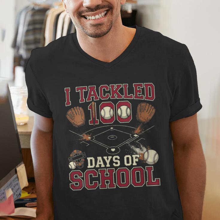 Women's 100 Days Of School Boys Kids Baseball Men's V-Neck T-Shirt