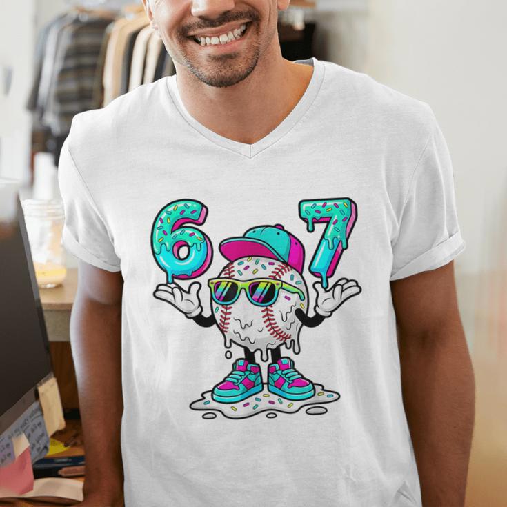 67 Baseball Drip Ice Cream 67 Baseball Men Boy Kids Men's V-Neck T-Shirt 67 Baseball Drip Ice Cream 67 Baseball Men Boy Kids Men's V-Neck T-Shirt