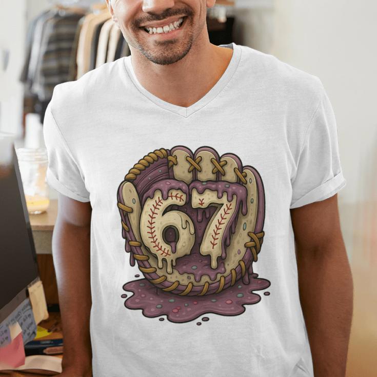 67 Ice Cream Drip Six Seven Baseball Premium Tri-Blend Men's V-Neck T-Shirt