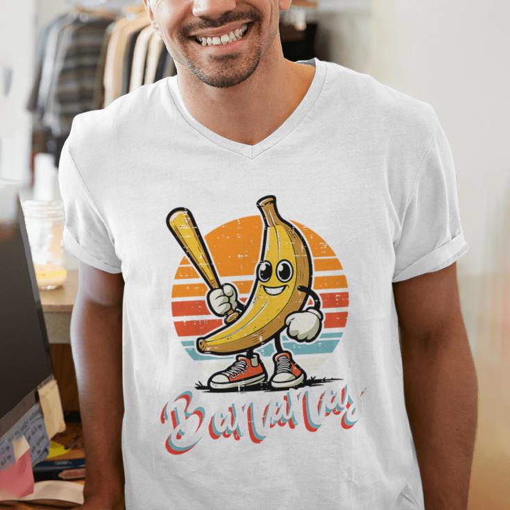 Bananas Baseball Sunset Retro Fruit Sports Boys Kids Men Premium Tri-Blend Men's V-Neck T-Shirt Bananas Baseball Sunset Retro Fruit Sports Boys Kids Men Premium Tri-Blend Men's V-Neck T-Shirt