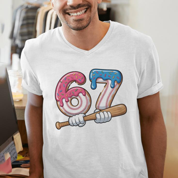 Baseball 67 Kids Ice Cream Drip Six Seven Youth Boys Men's V-Neck T-Shirt Baseball 67 Kids Ice Cream Drip Six Seven Youth Boys Men's V-Neck T-Shirt