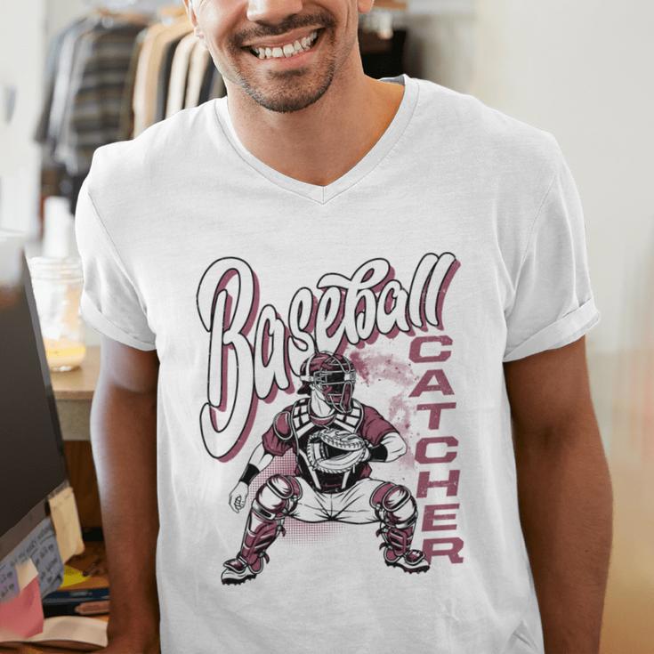Baseball Catcher Gear Home Plate Men's V-Neck T-Shirt Baseball Catcher Gear Home Plate Men's V-Neck T-Shirt