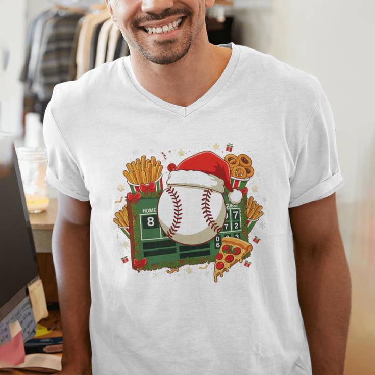 Baseball Christmas Scoreboard Celebration Premium Tri-Blend Men's V-Neck T-Shirt Baseball Christmas Scoreboard Celebration Premium Tri-Blend Men's V-Neck T-Shirt