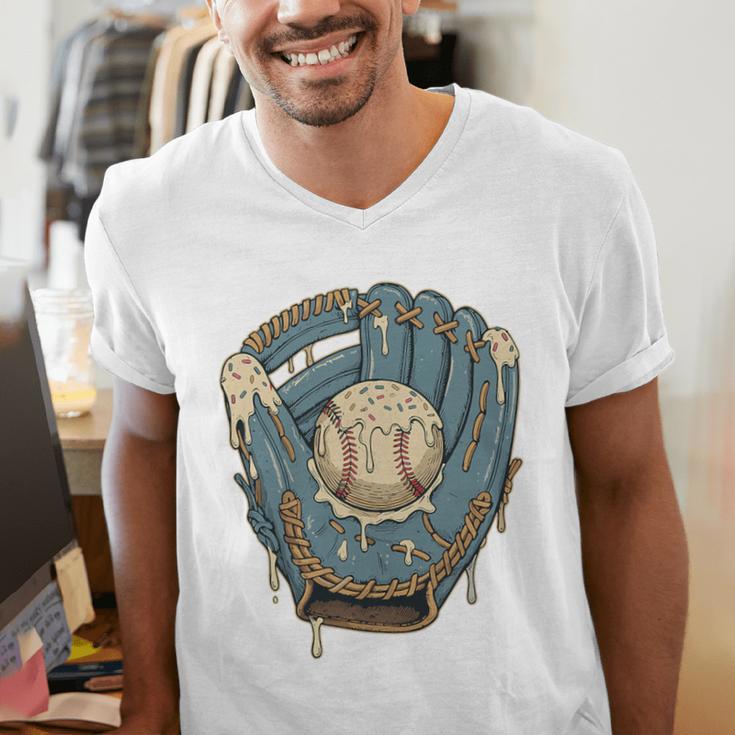 Baseball Drip Ice Cream Glove With Sprinkles And Ball Youth Premium Tri-Blend Men's V-Neck T-Shirt Baseball Drip Ice Cream Glove With Sprinkles And Ball Youth Premium Tri-Blend Men's V-Neck T-Shirt