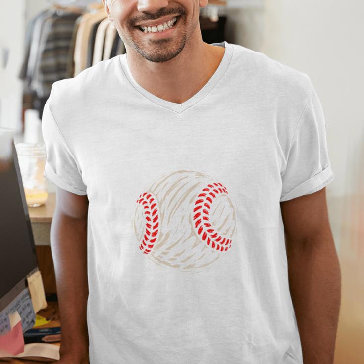 Baseball Gigi Distressed Vintage Grandma Game Day Men's V-Neck T-Shirt Baseball Gigi Distressed Vintage Grandma Game Day Men's V-Neck T-Shirt
